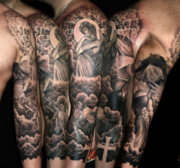 "Angels in the Clouds" tattoo