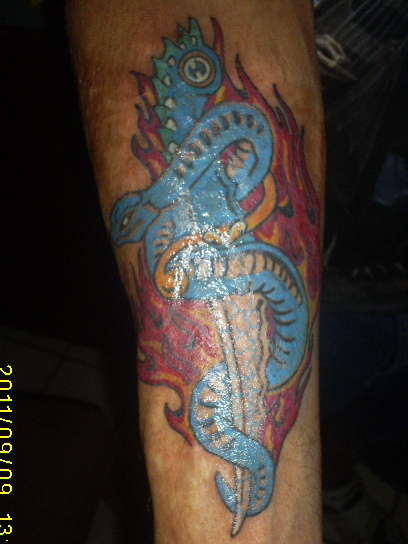 Cover up scarring (after color) tattoo