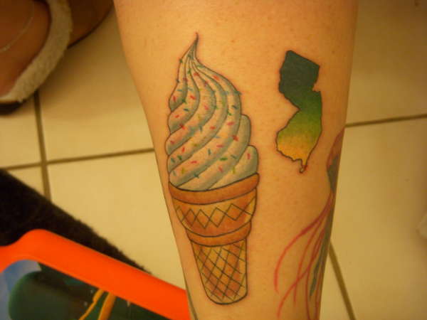 Ice Cream Cone  & NJ tattoo tattoo
