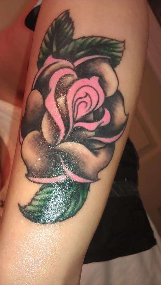 Traditional Rose Forearm Tattoo tattoo