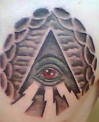 all seeing eye/illuminatus tattoo