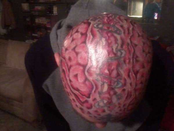 realistic 3d head peice tattoo