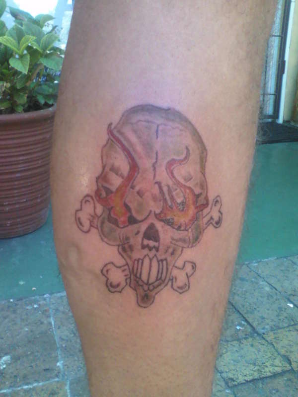 skull done by me tattoo