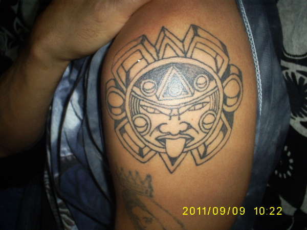 Aztec Sun God tattoo