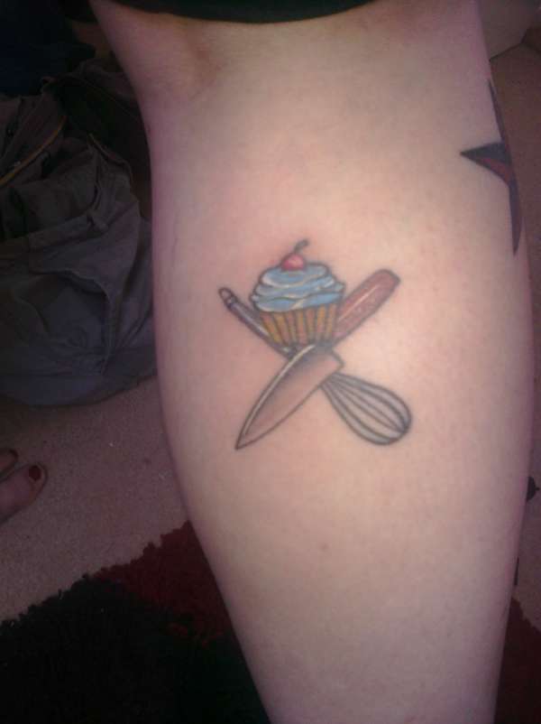 Custom cupcake tattoo