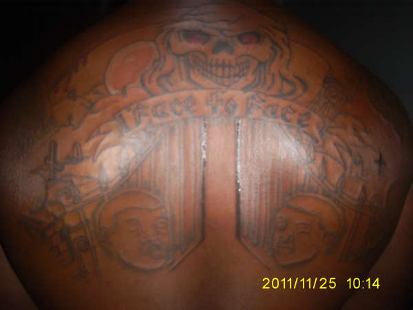 Face to Face (4.5 hrs in) tattoo
