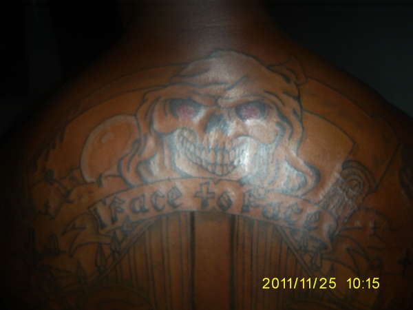 Face to Face (6 hrs in) tattoo