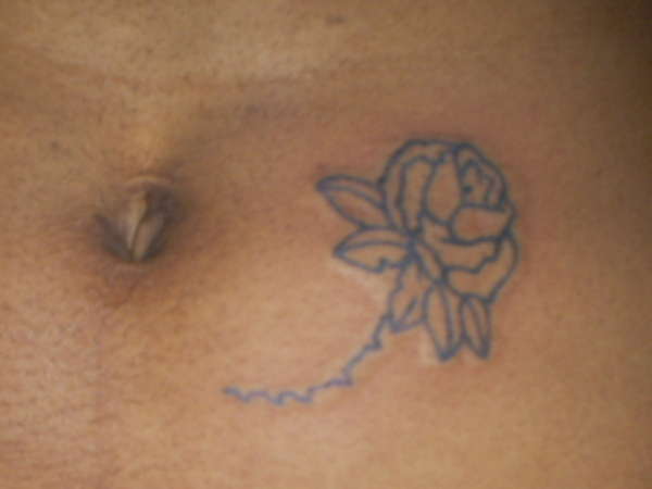 Rose on Stomach tattoo
