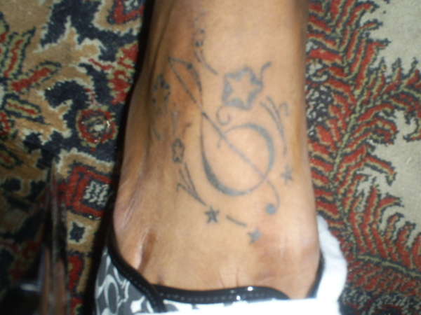 Treble Clef w/ Stars tattoo