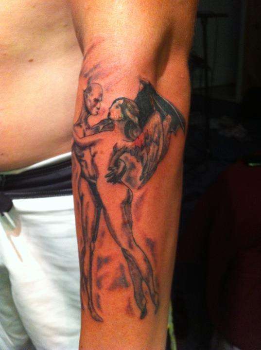 angel demon tattoo