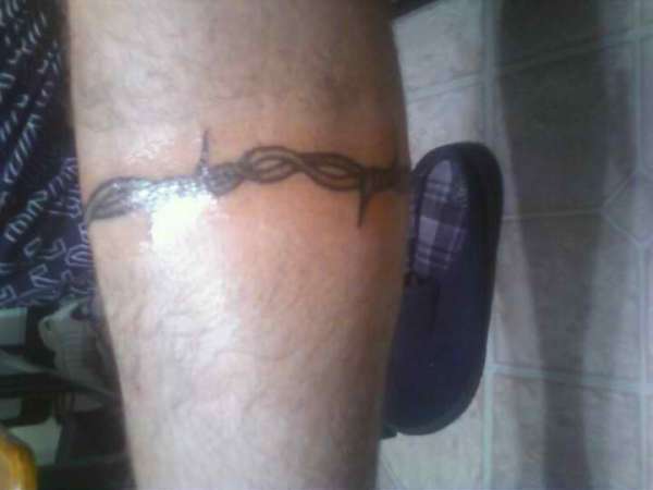 calf wrap barbed wire tattoo tattoo