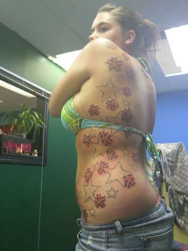 cherrry blossoms&stars tattoo