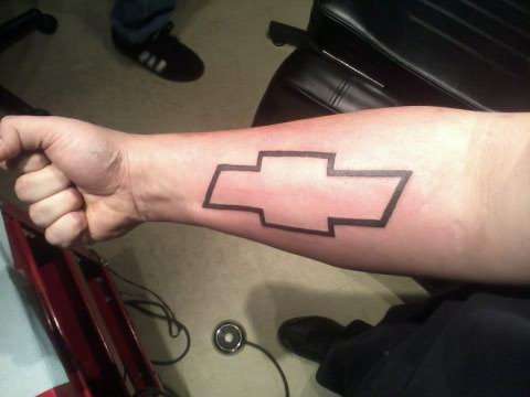 chevy symbol done right tattoo