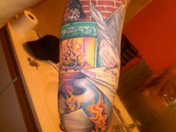 decaying art tattoo
