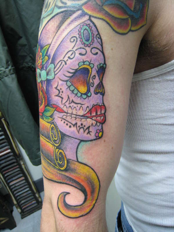 girly sugarskull tattoo