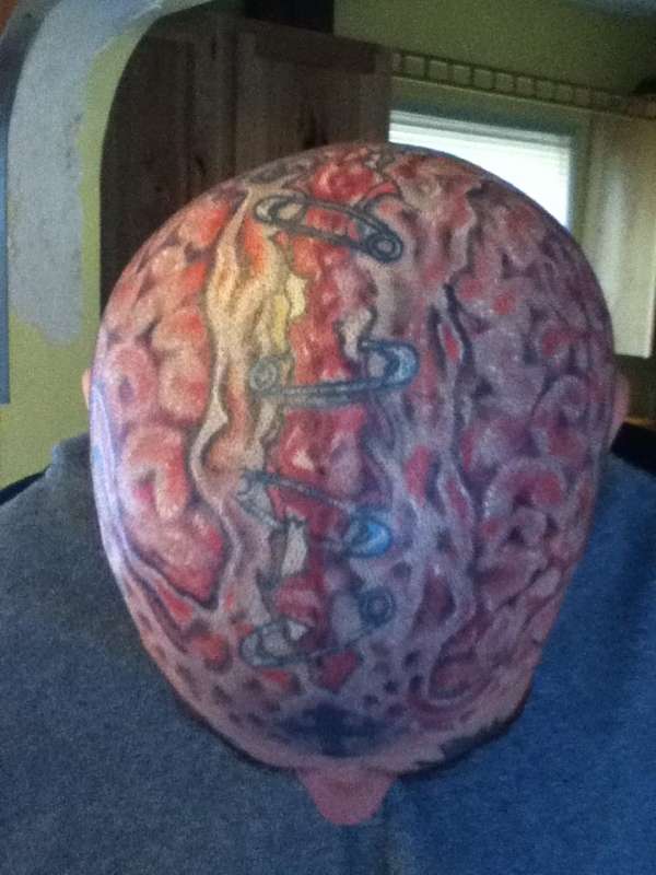 top of skull piece tattoo