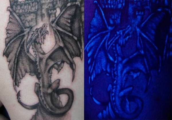 Black Light Dragon tattoo