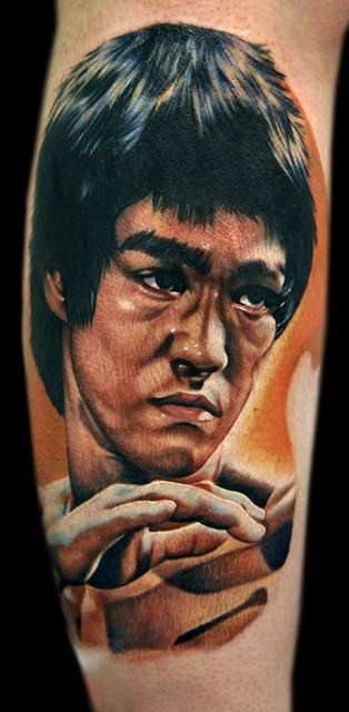 My Bruce Lee portrait by Cecil Porter tattoo