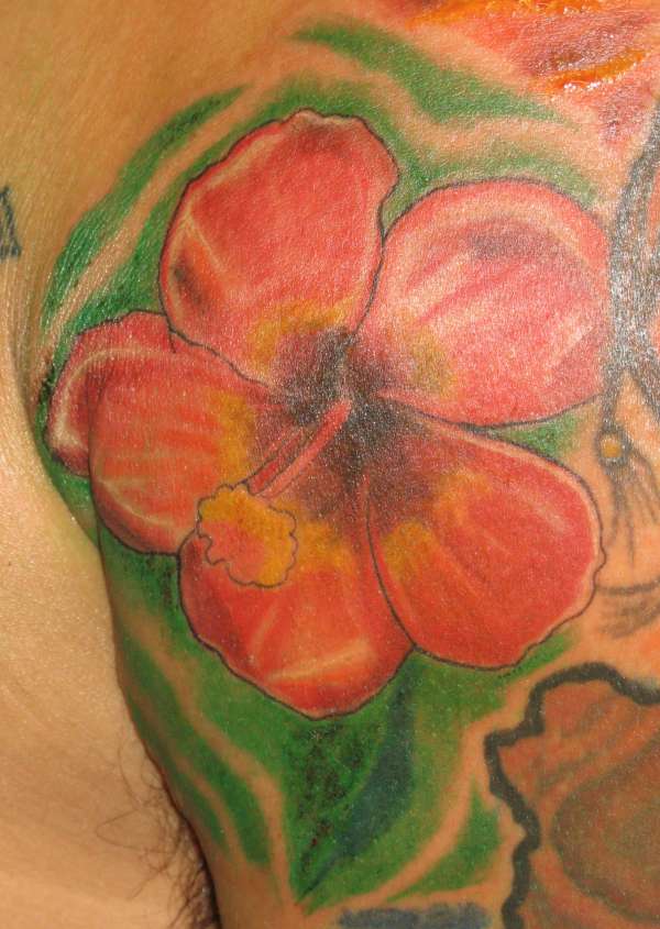 Red Flower tattoo