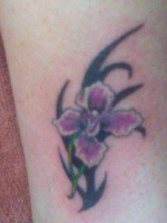 Tribal orchid tattoo