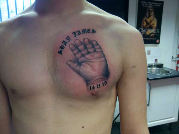 babys hand tattoo