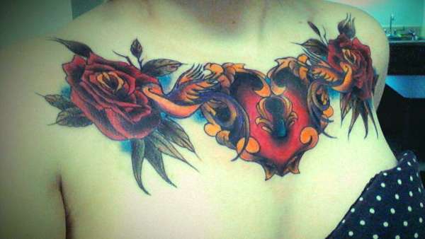 colored chest tattoo