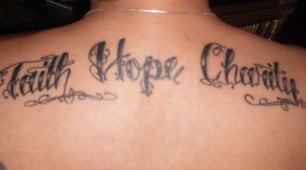 faith hope (love) charity tattoo