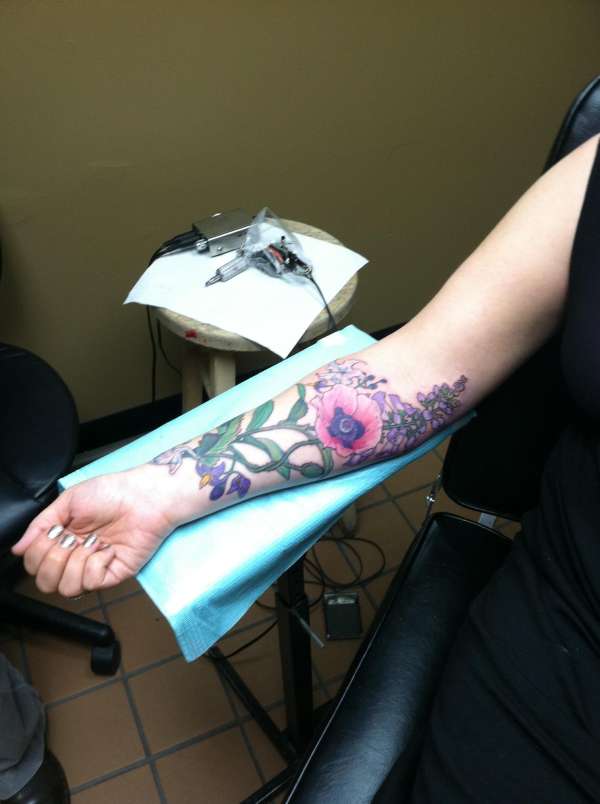 Floral Arm Piece Tattoo