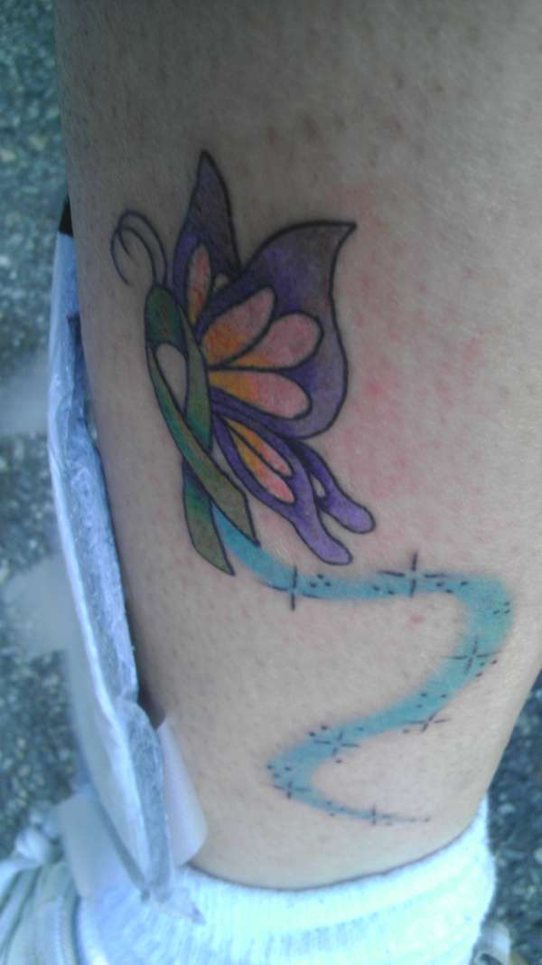 kidney cancer ribbon butterfly tattoo