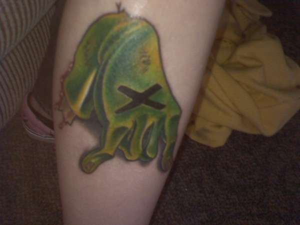 severed straight edge zombie hand tattoo