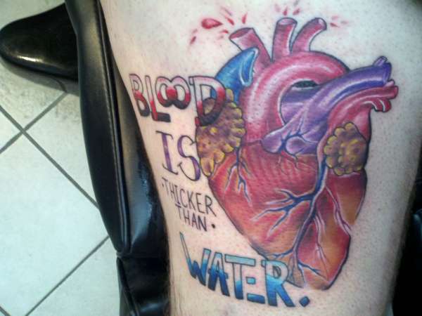 Blood is thicker than water tattoo