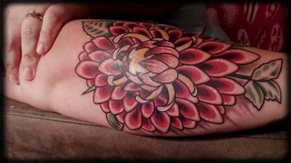Dahlia flower tattoo