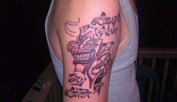 thug cry laugh now cry later tattoo