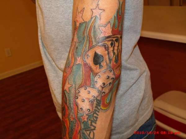 gambler sleeve tattoo