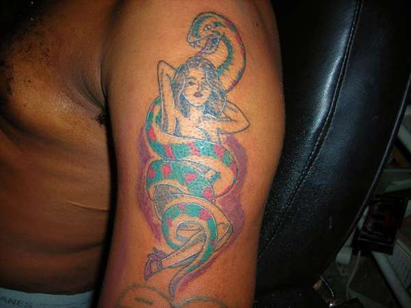 girl n snake tattoo