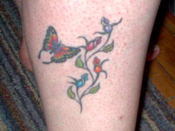 butterfly/flowers tattoo