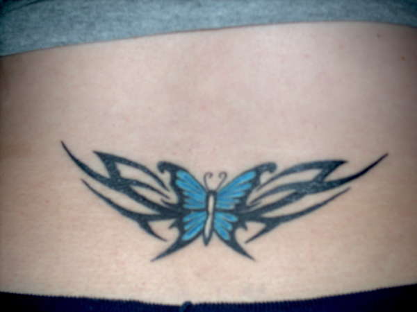 lower back butterfly tattoo