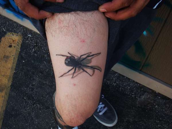 realistic black widow spider tattoo tattoo