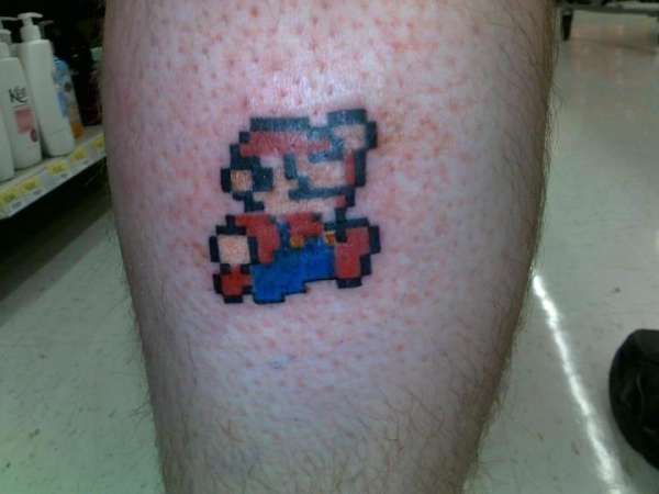8 bit Mario tattoo tattoo
