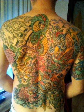 Tiger Snake Backpiece tattoo