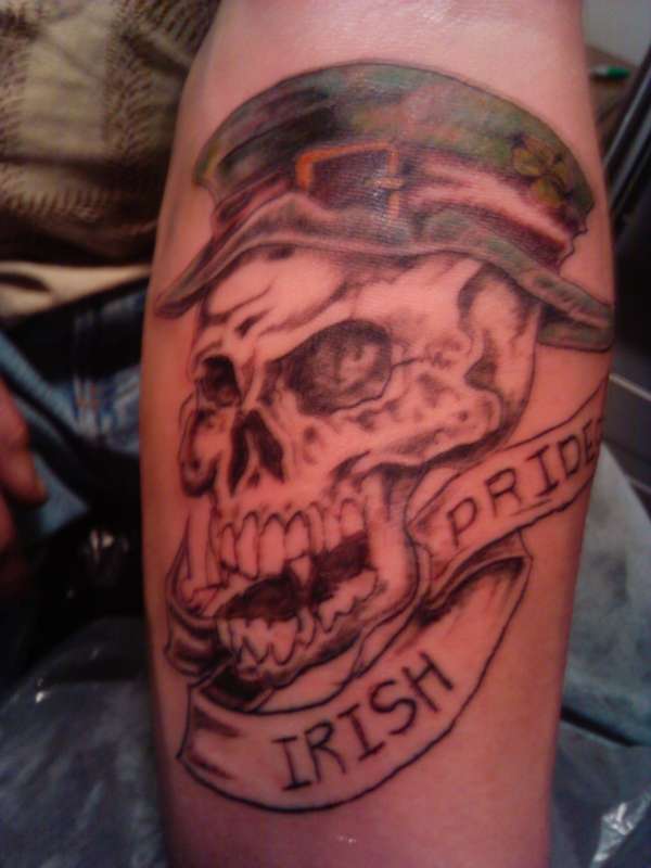 Irish Pride skull tattoo