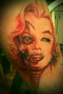 Marilyn Zombified tattoo