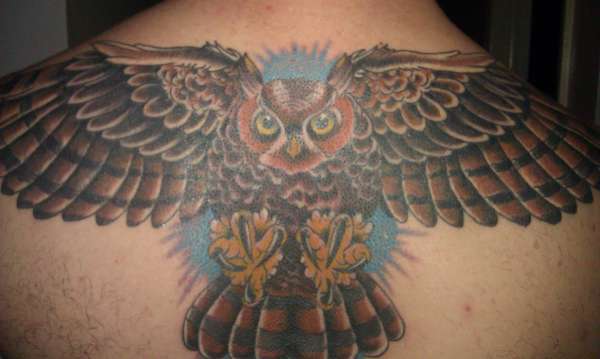 OWL IN FLIGHT, FLYING OWL tattoo
