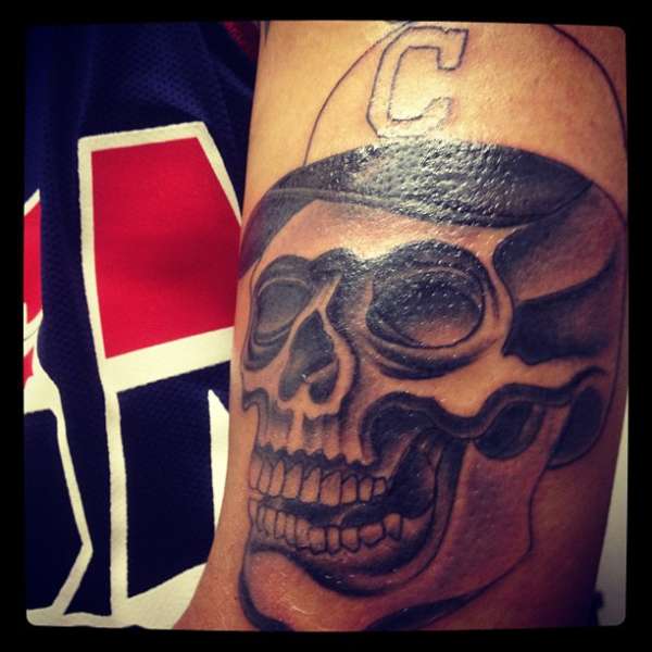 Skull w/ hat tattoo