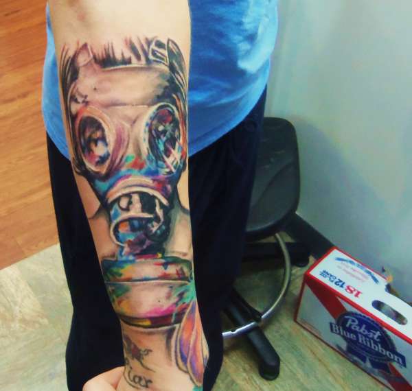 bad ass gas mask tattoo tattoo