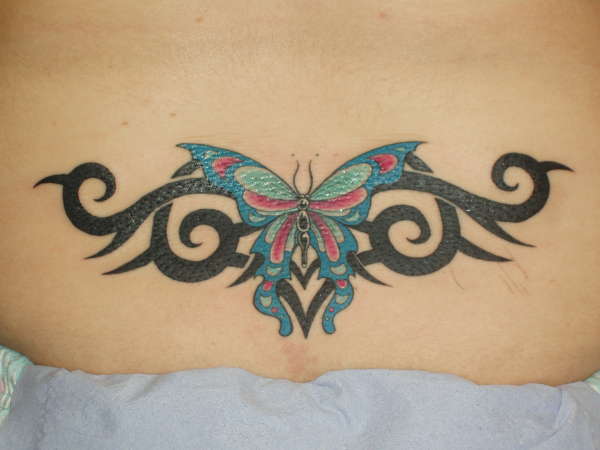 butterfly tribal tattoo