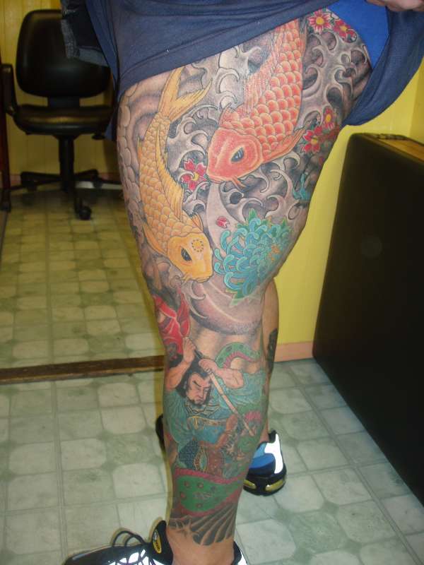 full japanese leg tattoo
