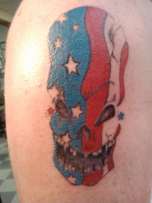 patriotic skull tattoo