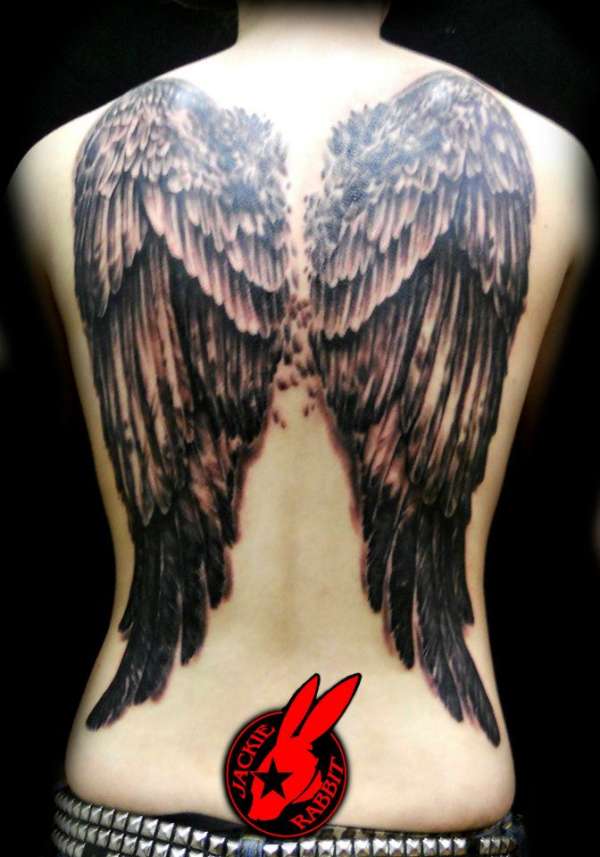 Angel Wings by Jackie Rabbit tattoo
