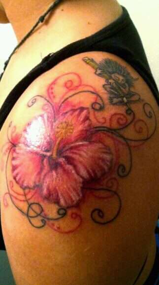 Hibiscus drawing tattoo